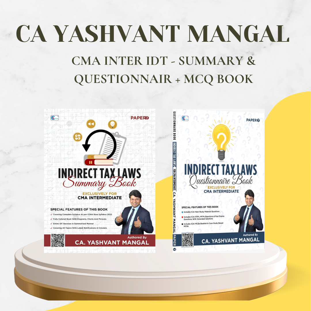 CMA Inter - IDT Summary Book & Questionnaire + MCQs Book by CA Yashvant mangal - For Dec 24 & June 25 Exams